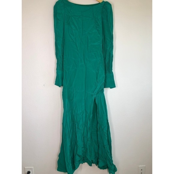 De La Vali Presley Gown Long Balloon Sleeves Green US 6 - Picture 6 of 16